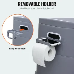 VEVOR Portable Toilet for Camping, 350 lbs Weight Capacity, Stainless Steel Foldable Camp Travel Toilet with Soft Seat for Adults, Suitable for Truckers, RV Travel, Camping, Road Trips, Outdoor Use