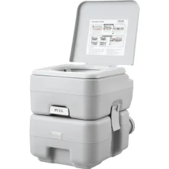 VEVOR Portable Toilet for Camping, Porta Potty with Carry Bag, 5.3 Gal Waste Tank & 3.2 Gal Flush Tank, Push-Button Pressurized Flush Commode, Leak-proof and Odourless Travel Toilet for Camping Car