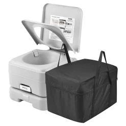 VEVOR Portable Toilet for Camping with Carry Bag, RV Toilet with 3.2 Gal Waste Tank, Push-Button Pressurized Flush Commode, Leak-proof and Odourless Travel Toilet for Adults Kids Camping Car