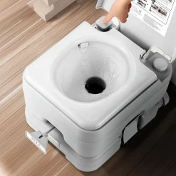 VEVOR Portable Toilet for Camping with Carry Bag, RV Toilet with 3.2 Gal Waste Tank, Push-Button Pressurized Flush Commode, Leak-proof and Odourless Travel Toilet for Adults Kids Camping Car
