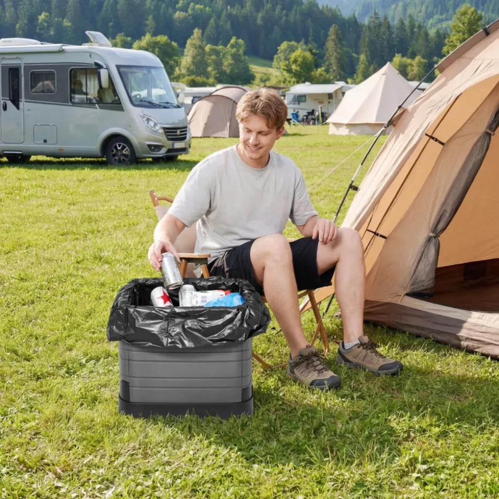 VEVOR Portable Toilet, 330 lbs Load Capacity, Folding Camping Toilet for Adults, Outdoor Travel Potty with Carry Bag, Trash Bags, Suitable for Home Use, RV Travel, Camping, Hiking, Boating, Car, Trips