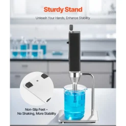 VEVOR Portable Ultrasonic Homogenizer, 0.3 in Titanium Alloy Probe, 30KHz Ultrasonic Frequency, 50-300ml Capacity, Handheld and Desktop Dual Use, Sonicator Processor Cell Disruptor Mixer with Stand