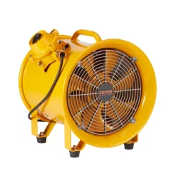 VEVOR Portable Ventilator, 10" Heavy Duty Cylinder Fan, 350W Strong Shop Exhaust Fan 1942CFM, 9.8ft Power Cord (No charging head), Industrial Utility Blower for Sucking Dust, Smoke Home/Workplace
