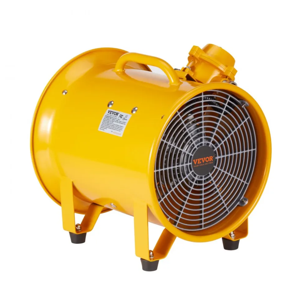 VEVOR Portable Ventilator, 10" Heavy Duty Cylinder Fan, 350W Strong Shop Exhaust Fan 1942CFM, 9.8ft Power Cord (No charging head), Industrial Utility Blower for Sucking Dust, Smoke Home/Workplace