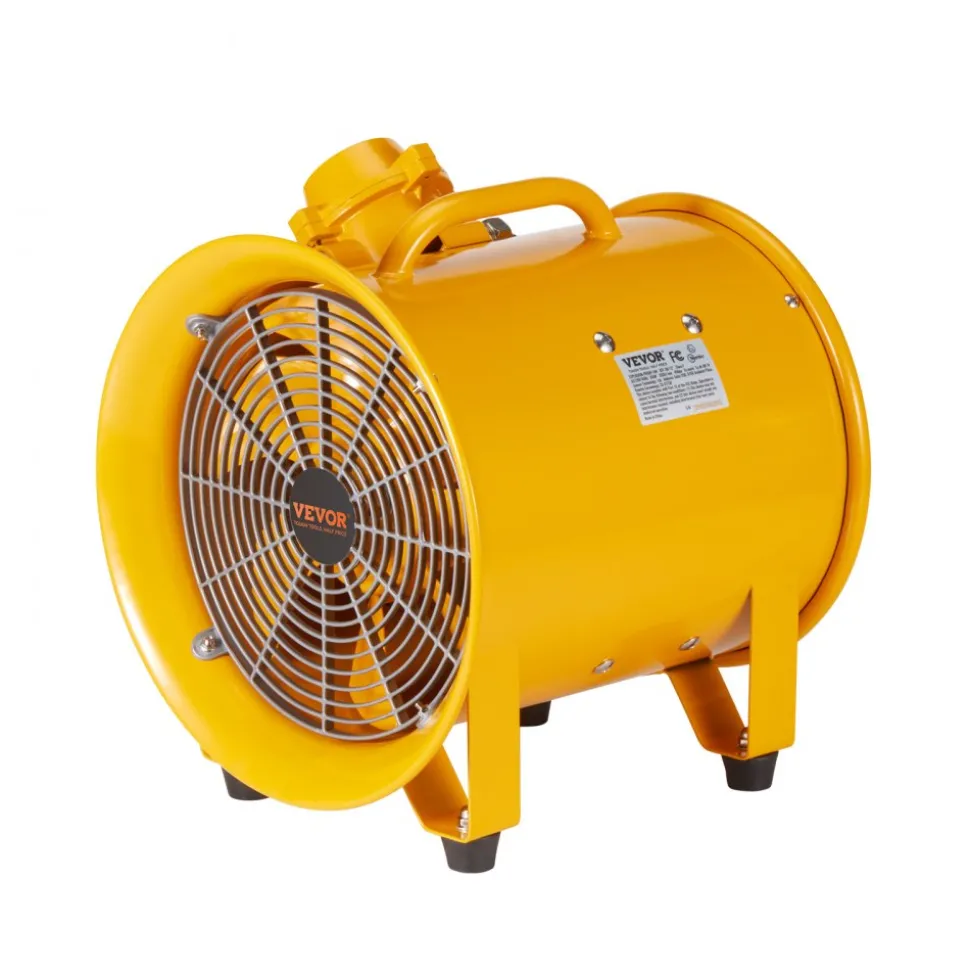 VEVOR Portable Ventilator, 10" Heavy Duty Cylinder Fan, 350W Strong Shop Exhaust Fan 1942CFM, 9.8ft Power Cord (No charging head), Industrial Utility Blower for Sucking Dust, Smoke Home/Workplace