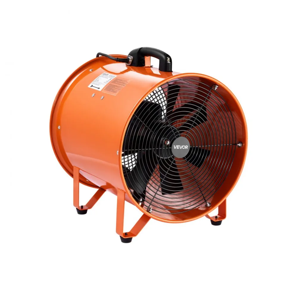 VEVOR Portable Ventilator, 16 inch Heavy Duty Cylinder Fan with 33ft Duct Hose, 1350W Strong Shop Exhaust Blower 5175CFM, Industrial Utility Blower for Sucking Dust, Smoke, Smoke Home/Workplace