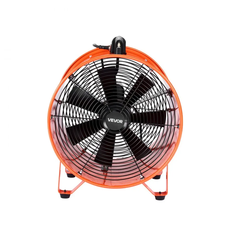 VEVOR Portable Ventilator, 16 inch Heavy Duty Cylinder Fan with 33ft Duct Hose, 1350W Strong Shop Exhaust Blower 5175CFM, Industrial Utility Blower for Sucking Dust, Smoke, Smoke Home/Workplace