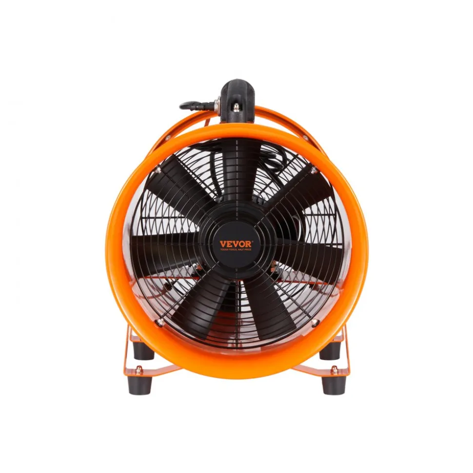 VEVOR Portable Ventilator, 10 inch Heavy Duty Cylinder Fan with 33ft Duct Hose, 350W Strong Shop Exhaust Blower 1948CFM, Industrial Utility Blower for Sucking Dust, Smoke, Smoke Home/Workplace
