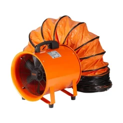 VEVOR Portable Ventilator, 8 inch Heavy Duty Cylinder Fan with 16.4ft Duct Hose, 195W Strong Shop Exhaust Blower 1070CFM, Industrial Utility Blower for Sucking Dust, Smoke, Smoke Home/Workplace