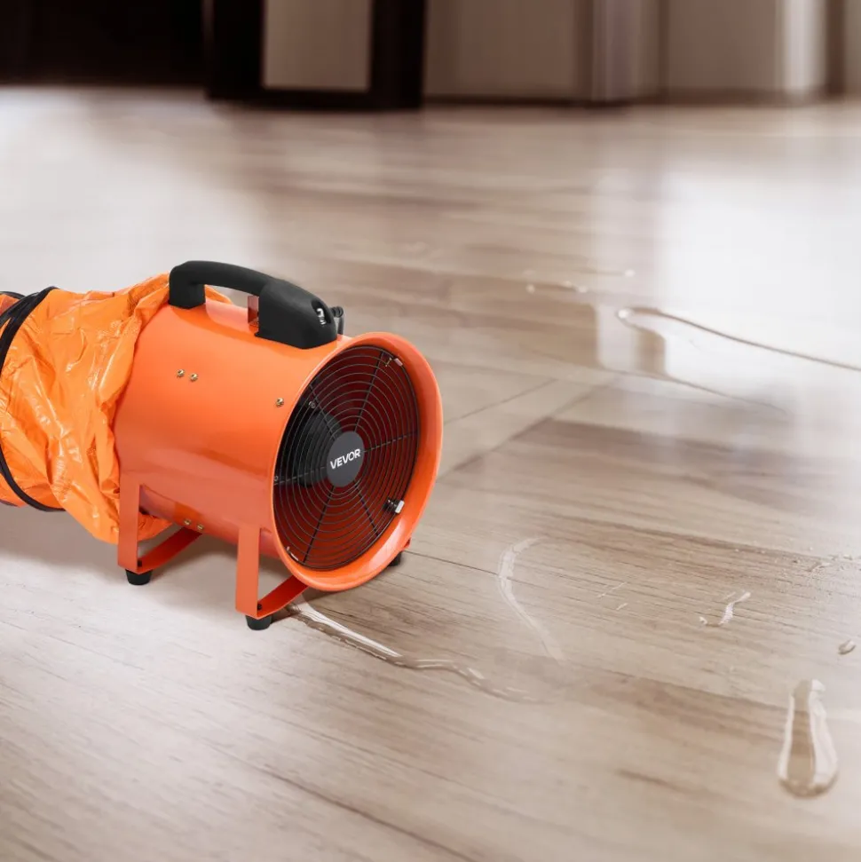 VEVOR Portable Ventilator, 12 inch Heavy Duty Cylinder Fan with 33ft Duct Hose, 560W Strong Shop Exhaust Blower 2894CFM, Industrial Utility Blower for Sucking Dust, Smoke, Smoke Home/Workplace