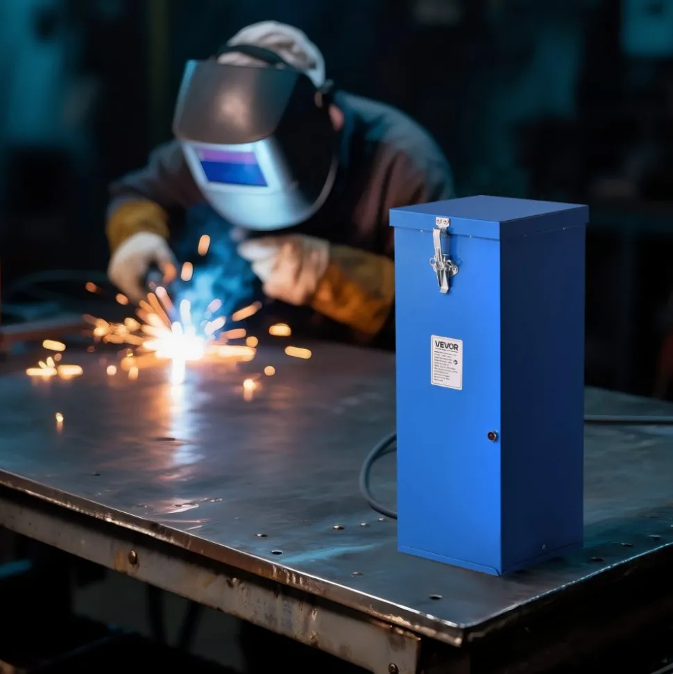 VEVOR Portable Welding Rod Oven, 50LBS Capacity Electrodes Drying Oven 420W 120V, 300℉ Fast Heating Welding Rods Dryer for 18-inch Stick Electrodes - with Easy-to-Carry Handle & Safety Locking Latch