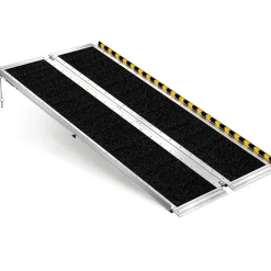 VEVOR Portable Wheelchair Ramp, 5FT, Non-Slip Aluminum Folding Handicap Ramp for Wheelchair, 800 lbs Capacity, Door Threshold Ramps for Home Steps, Stairs, Entry, Threshold, Doorways, Scooter, Curbs