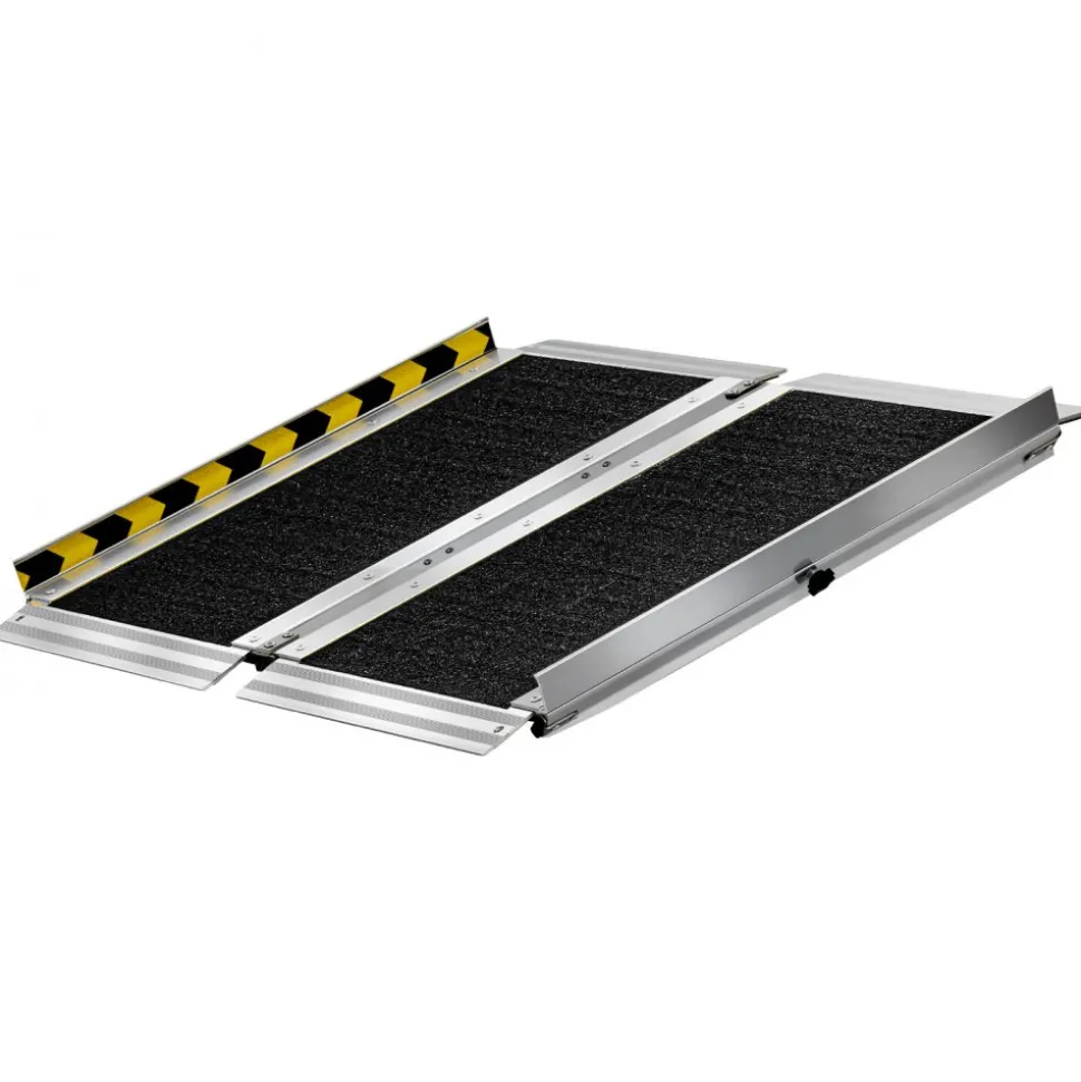 VEVOR Portable Wheelchair Ramp, 2FT, Non-Slip Aluminum Folding Handicap Ramp for Wheelchair, 800 lbs Capacity, Door Threshold Ramps for Home Steps, Stairs, Entry, Threshold, Doorways, Scooter, Curbs