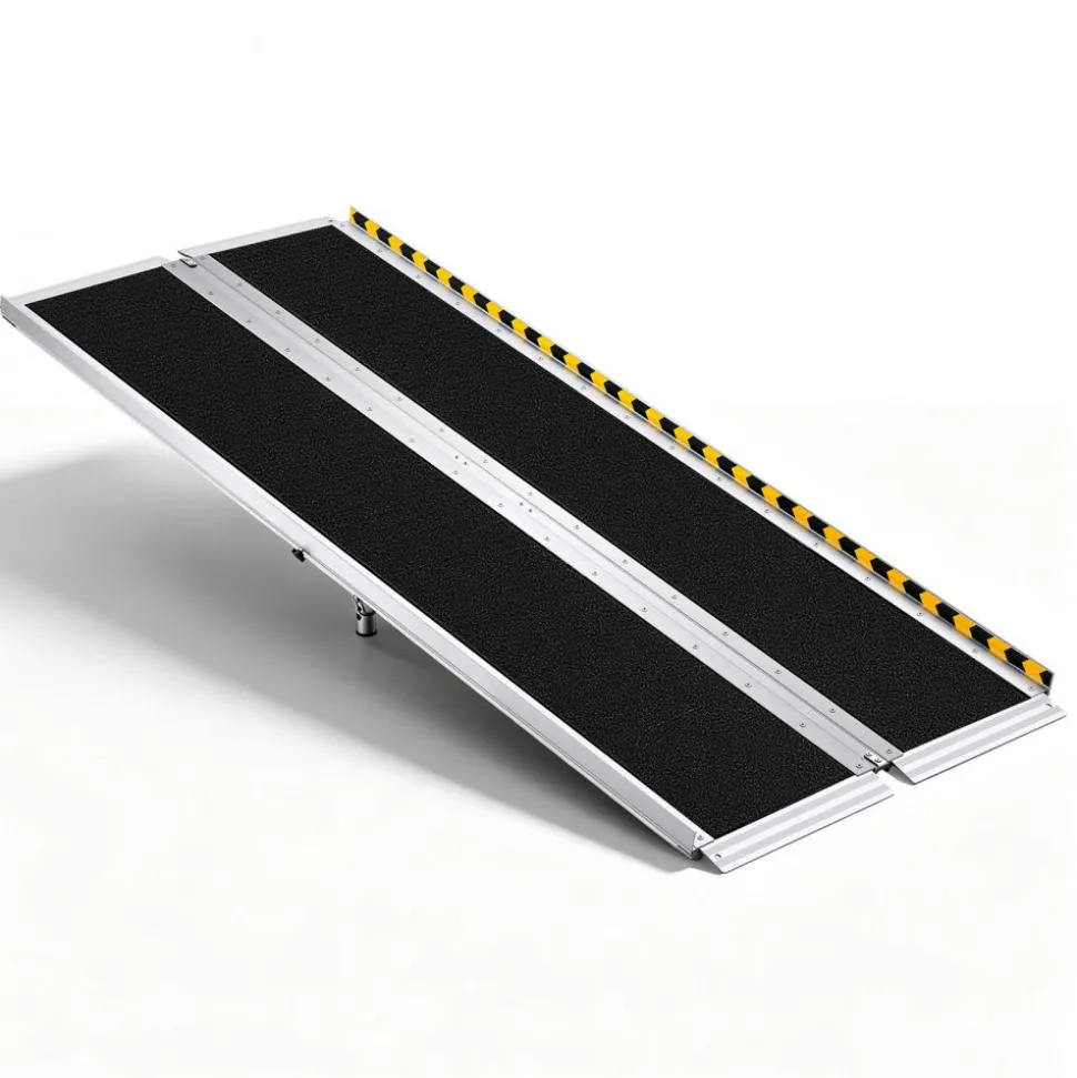 VEVOR Portable Wheelchair Ramp, 6FT, Non-Slip Aluminum Folding Handicap Ramp for Wheelchair, 800 lbs Capacity, Door Threshold Ramps for Home Steps, Stairs, Entry, Threshold, Doorways, Scooter, Curbs