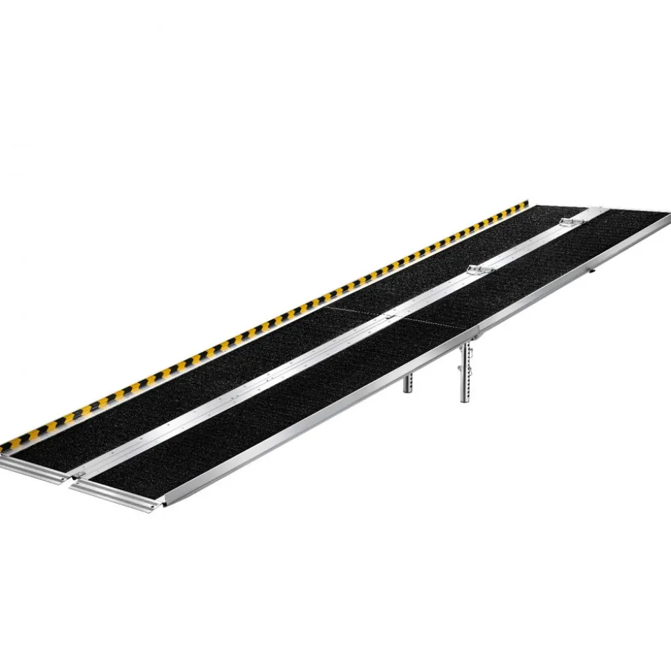 VEVOR Portable Wheelchair Ramp, 10FT, Non-Slip Aluminum Folding Handicap Ramp for Wheelchair, 800 lbs Capacity, Door Threshold Ramps for Home Steps, Stairs, Entry, Threshold, Doorways, Scooter, Curbs