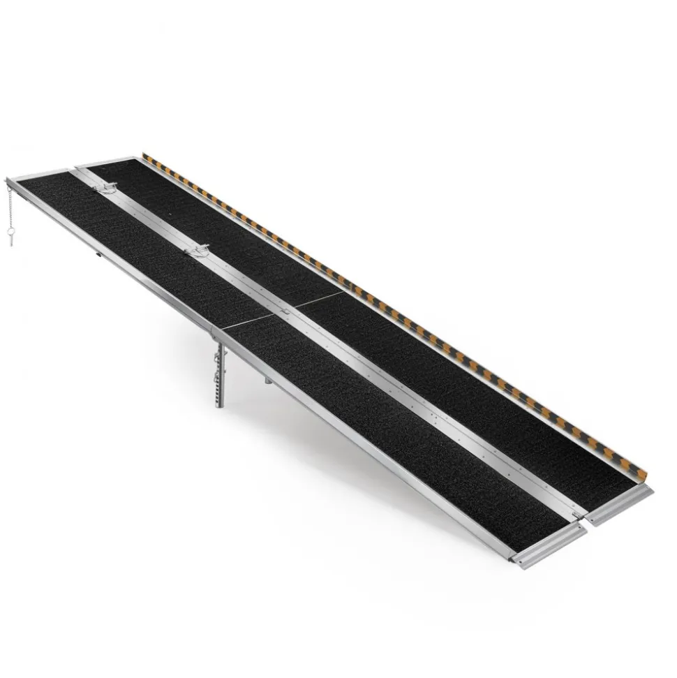 VEVOR Portable Wheelchair Ramp, 10FT, Non-Slip Aluminum Folding Handicap Ramp for Wheelchair, 800 lbs Capacity, Door Threshold Ramps for Home Steps, Stairs, Entry, Threshold, Doorways, Scooter, Curbs