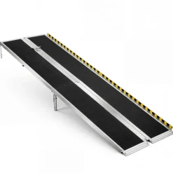 VEVOR Portable Wheelchair Ramp, 8FT, Non-Slip Aluminum Folding Handicap Ramp for Wheelchair, 800 lbs Capacity, Door Threshold Ramps for Home Steps, Stairs, Entry, Threshold, Doorways, Scooter, Curbs