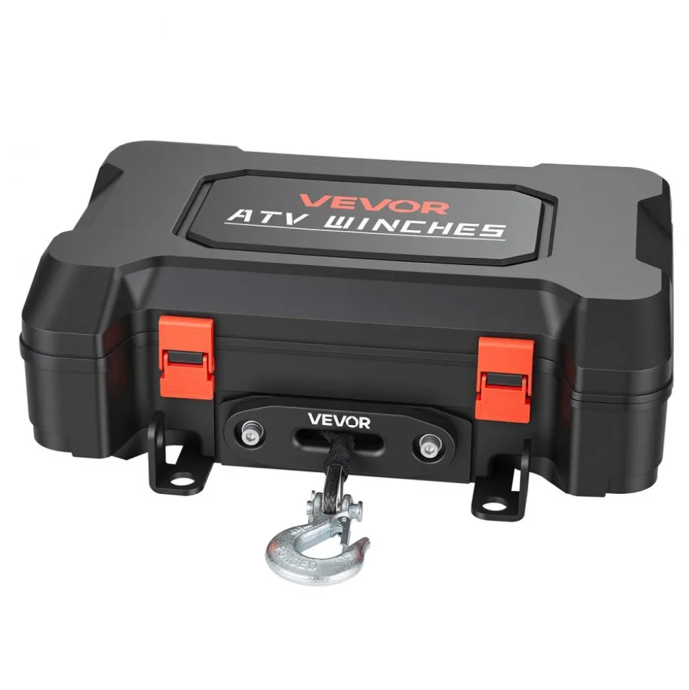 VEVOR Portable Winch, 3500 lbs 12V DC Electric Winch with Synthetic Rope, Wireless & Wired Remotes, Box-Style Recovery Kit with Fairlead, Clevis Hook, Strap for ATV UTV Off-Road Outdoor Pulling Tasks