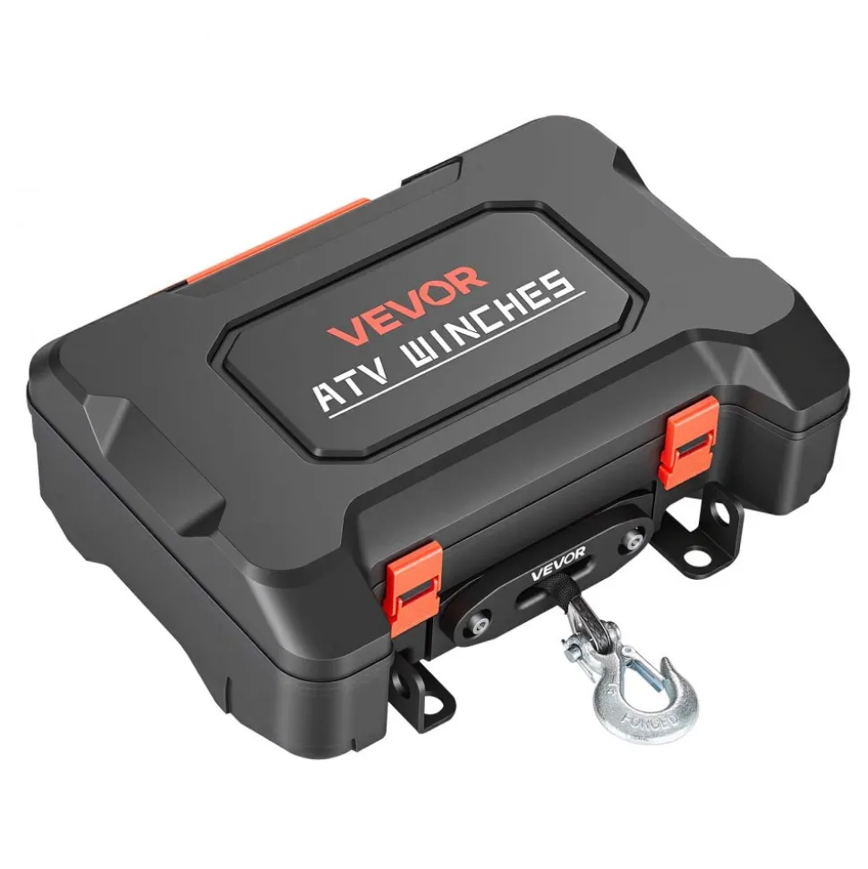 VEVOR Portable Winch, 3500 lbs 12V DC Electric Winch with Synthetic Rope, Wireless & Wired Remotes, Box-Style Recovery Kit with Fairlead, Clevis Hook, Strap for ATV UTV Off-Road Outdoor Pulling Tasks