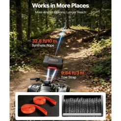 VEVOR Portable Winch, 3500 lbs 12V DC Electric Winch with Synthetic Rope, Wireless & Wired Remotes, Box-Style Recovery Kit with Fairlead, Clevis Hook, Strap for ATV UTV Off-Road Outdoor Pulling Tasks