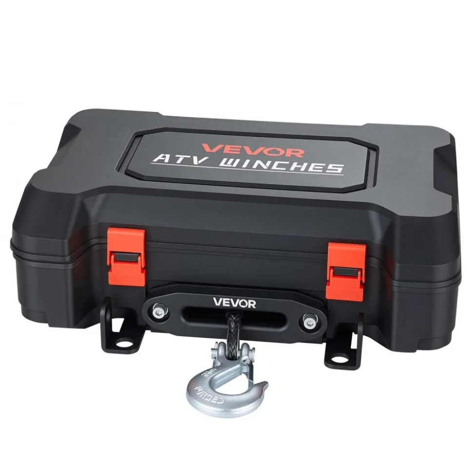 VEVOR Portable Winch, 6000 lbs 12V DC Electric Winch with Synthetic Rope, Wireless & Wired Remotes, Box-Style Recovery Kit with Fairlead, Clevis Hook, Strap for ATV UTV Off-Road Outdoor Pulling Tasks