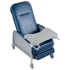 VEVOR 3-Position Geri Reclining Chair 500LBS Capacity Geri Chair Recliner, Comfortable Medical Recliner Chairs with 4 Wheels, Soft Padded Seat & Tray Table for Hospitals, Clinics, Geriatric Home Care