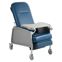 VEVOR 3-Position Geri Reclining Chair 500LBS Capacity Geri Chair Recliner, Comfortable Medical Recliner Chairs with 4 Wheels, Soft Padded Seat & Tray Table for Hospitals, Clinics, Geriatric Home Care