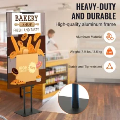VEVOR Poster Stand, Adjustable Height Up to 75