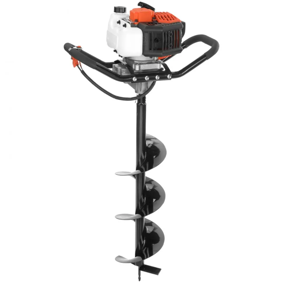 VEVOR Post Hole Digger, 43cc 1250W Auger Post Hole digger, Gas Powered Earth Digger with 8" Earth Auger Drill Bit, 30 inch Long Alloy Steel Auger, for Farmland, Garden and Plant, EPA certification