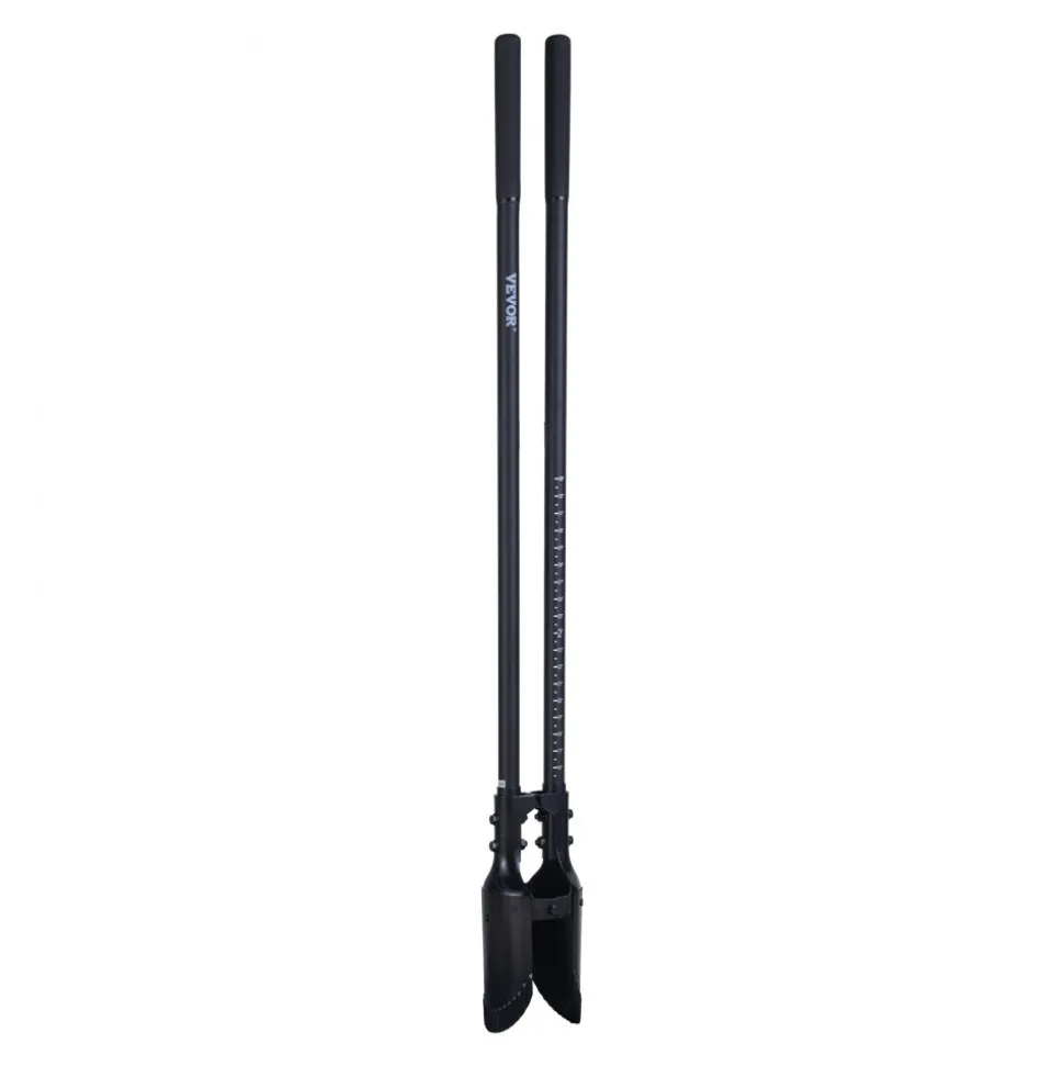 VEVOR Post Hole Digger, Heavy Duty Post Hole Digger with Fiberglass Handle, Manual Hole Digger with Scale Markings and Metal Blade, Post Hole Digger Tool for Digging Gardening and Outdoors, 57.5-Inch