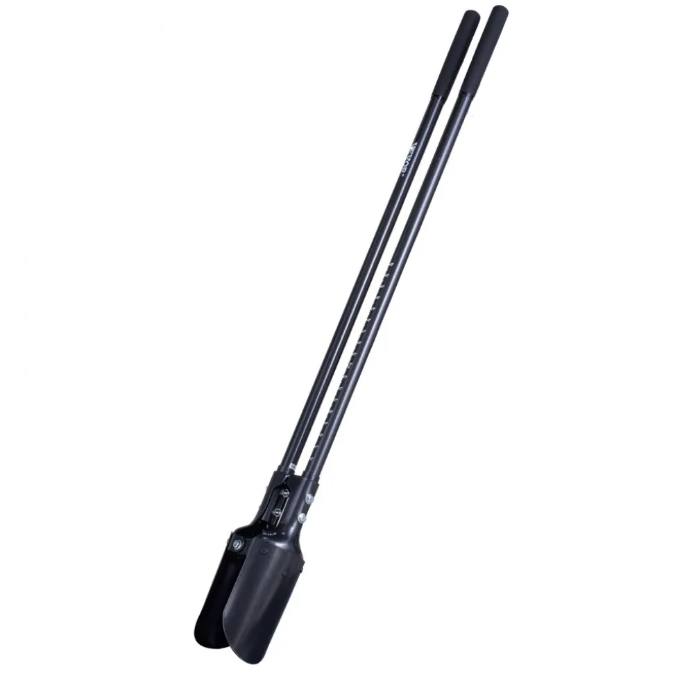 VEVOR Post Hole Digger, Heavy Duty Post Hole Digger with Carbon Steel Handle, Manual Hole Digger with Scale Markings and Metal Blade, Post Hole Digger Tool for Digging Gardening Outdoors, 57.5-Inch