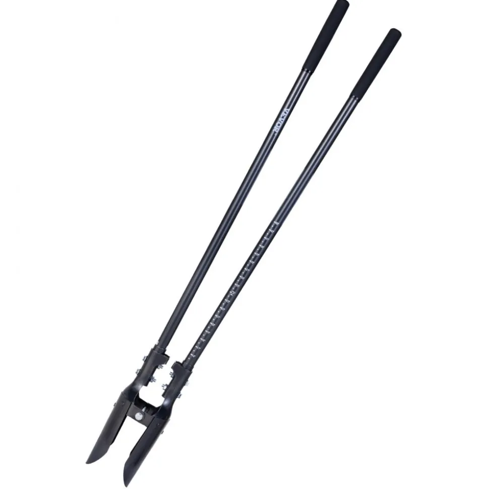 VEVOR Post Hole Digger, Heavy Duty Post Hole Digger with Carbon Steel Handle, Manual Hole Digger with Scale Markings and Metal Blade, Post Hole Digger Tool for Digging Gardening Outdoors, 57.5-Inch