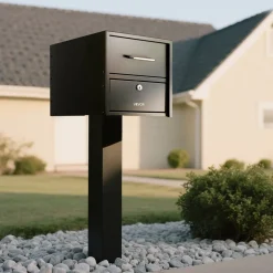 VEVOR Post Mount Mailbox, Anti-Pry & Anti-Theft Mailboxes for Outside, Heavy Duty Lockable Mail Box with Magnetic Door, Weather-Resistant Metal Post Box for House Outside 21.06 x 10.63 x 11.22 in