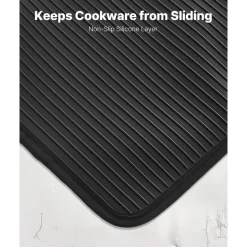 VEVOR Pot Holders, Heat Resistant to 500°F with Ribbed Soft Anti-Slip Silicone Strips, 100% Cotton 9.06 x 8.98 inch Hot Pads with 2 No-Marks Hooks, Washable Pot Trivets for Kitchen & Barbeque, 2 Pack