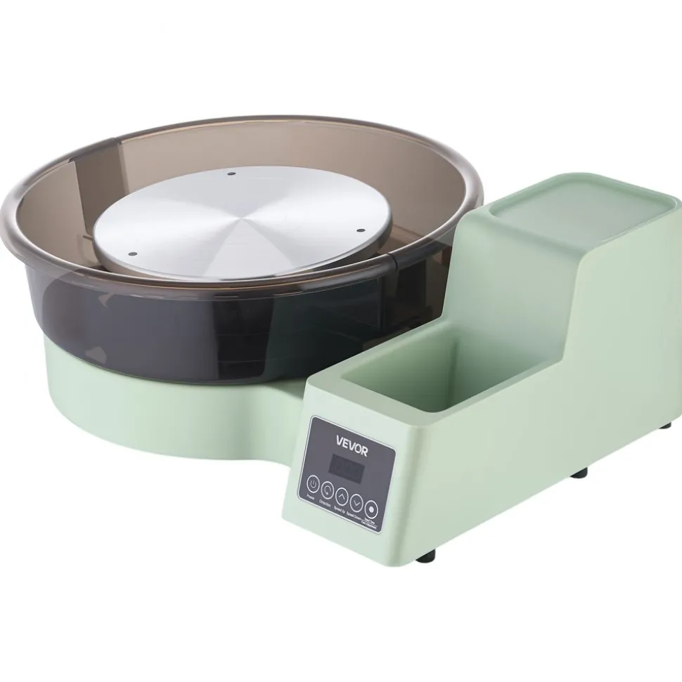 VEVOR Pottery Wheel for Adults, 14" and 11" Turntables, 450W Electric Table Top Pottery Wheel with Foot Pedal, 30-300 RPM Adjustable Speed, Detachable Basin, for Beginners, DIY Clay Art Craft, Green