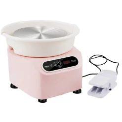 VEVOR Pottery Wheel, 10 inch Pottery Forming Machine, 350W Electric Wheel for Pottery with Foot Pedal and LCD Touch Screen, Direct Drive Ceramic Wheel with Shaping Tools for DIY Art Craft, Pink
