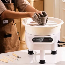 VEVOR Pottery Wheel, 11 inch Pottery Forming Machine, 450W Electric Wheel for Pottery with Foot Pedal and LCD Touch Screen, Direct Drive Ceramic Wheel with 3 Support Legs for DIY Art Craft, White