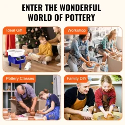 VEVOR Pottery Wheel, 10 inch Pottery Forming Machine, 350W Electric Wheel for Pottery with Foot Pedal and LCD Touch Screen, Direct Drive Ceramic Wheel with 3 Support Legs for DIY Art Craft, Blue