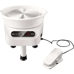 VEVOR Pottery Wheel, 10 inch Pottery Forming Machine, Direct Drive Ceramic Wheel with 3 Support Legs for DIY Art Craft, 350W Electric Wheel for Pottery with Foot Pedal and LCD Touch Screen, White