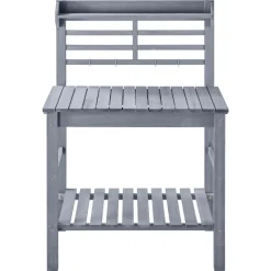 VEVOR Potting Bench Table, Outdoor Gardening Wooden Storage Cabinet with 39 x 19 in Wood Tabletop, Garden Planting Workstation with Large Storage Space for Patio, Backyard, Gray