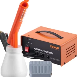 VEVOR Powder Coating System, 50KV Electrostatic Output Powder Coating Kit with Foot Switch, Spray Gun, Nozzles and Powder Cups, Powder Coating Equipment for Home DIY and Commercial Production