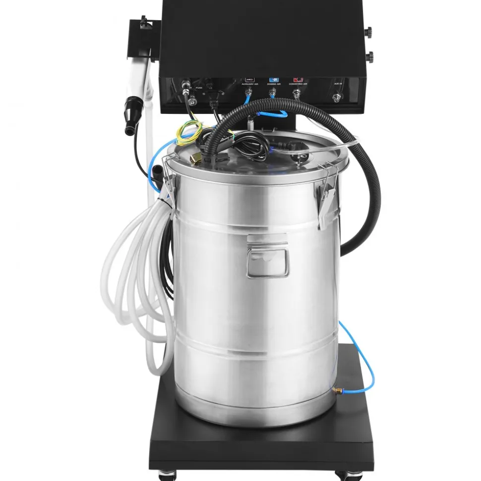 VEVOR Powder Coating System, 40 W 100KV Electrostatic Output Powder Coating Kit with 50L Powder Hopper, 450g Per Minute Powder Coating Machine with Spray Gun and Trolley Base, for Indoor and Outdoor