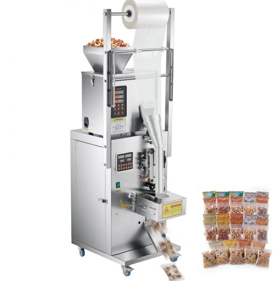 VEVOR Powder Filling and Sealing Machine, 3-200g(0.01-0.44lbs) Automatic Particle Granule Packaging Machine, Stainless Steel, Weighing Filling Sealing, for Coffee Beans, Grains, Tea, Spices, Silver