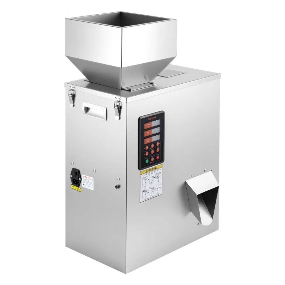 VEVOR Powder Filling Machine, 10-500g (0.02-1.1lbs) Automatic Particle Dispenser, High Accuracy, Stainless Steel, Intelligent Weighing Dispensing Filler for Coffee Beans, Grains, Tea, Spices, Silver