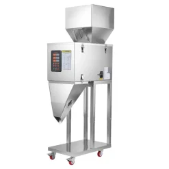 VEVOR Powder Filling Machine, 10-999g (0.02-2.2lbs) Automatic Particle Dispenser, Stainless Steel, Intelligent Weighing Dispensing Filler with Foot Pedal, for Coffee Beans, Grains, Tea, Spices, Silver