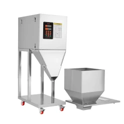 VEVOR Powder Filling Machine, 20-5000g (0.04-11.02lbs) Automatic Particle Dispenser, Stainless Steel, Smart Weighing Dispensing Filler w/ Foot Pedal, for Coffee Beans, Grains, Tea, Spices, Silver