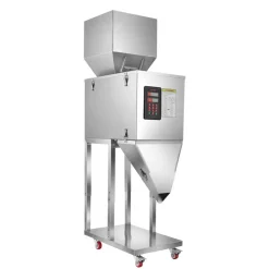 VEVOR Powder Filling Machine, 20-5000g (0.04-11.02lbs) Automatic Particle Dispenser, Stainless Steel, Smart Weighing Dispensing Filler w/ Foot Pedal, for Coffee Beans, Grains, Tea, Spices, Silver