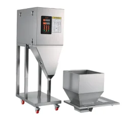 VEVOR Powder Filling Machine, 20-3000g (0.04 - 6.61lbs) Automatic Particle Dispenser, Stainless Steel, Smart Weighing Dispensing Filler w/ Foot Pedal, for Coffee Beans, Grains, Tea, Spices, Silver
