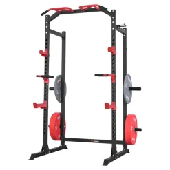 VEVOR Power Cage Power Rack, Multifunctional Barbell Squat Rack with Adjustable Height, Home Gym Strength Training Workout Equipment with J-Hooks & More Fitness Attachment for Bench Press Pull-Up Dips
