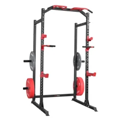 VEVOR Power Cage Power Rack, Multifunctional Barbell Squat Rack with Adjustable Height, Home Gym Strength Training Workout Equipment with J-Hooks & More Fitness Attachment for Bench Press Pull-Up Dips